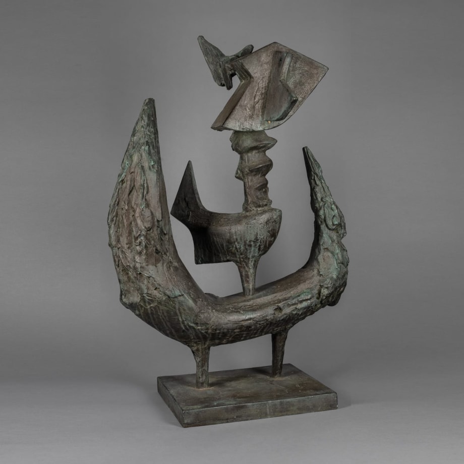 Bernard Meadows, Cock, 1958, Signed with the artist's monogram on the top of the base, Bronze, 34 x 23 x 11 in, 83.8 x 58.4 x 27.9 cm, Edition of 6