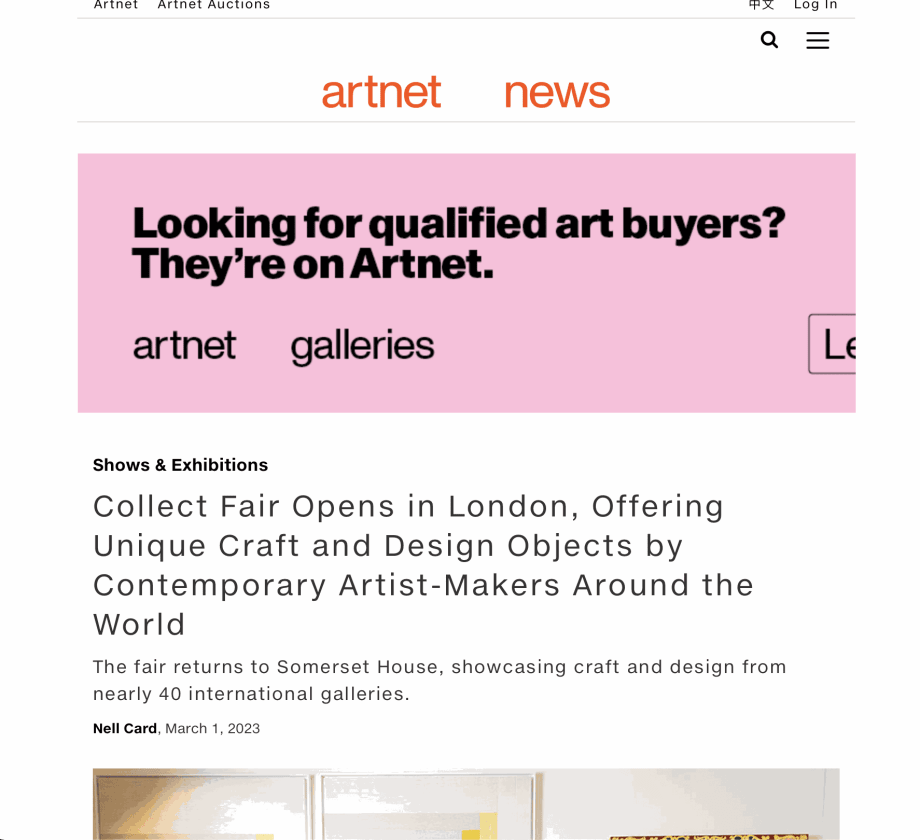 Artnet - Collect Fair Opens in London, Offering Unique Craft and Design Objects by Contemporary Artist-Makers Around the