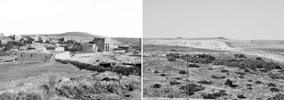 Rula Halawani, al-Bira Village from Presence and Impressions series, left 1900 right 2009, Archival Print, 64 x 90 cm each, Edition of 5
