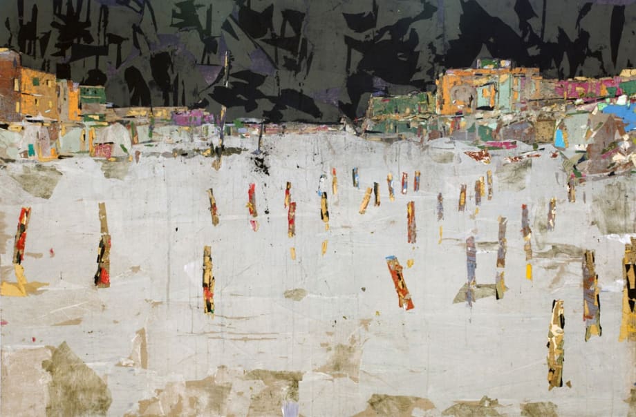 Tammam Azzam, Untitled, 2019, Paper on canvas, 15 x 121.89 cm