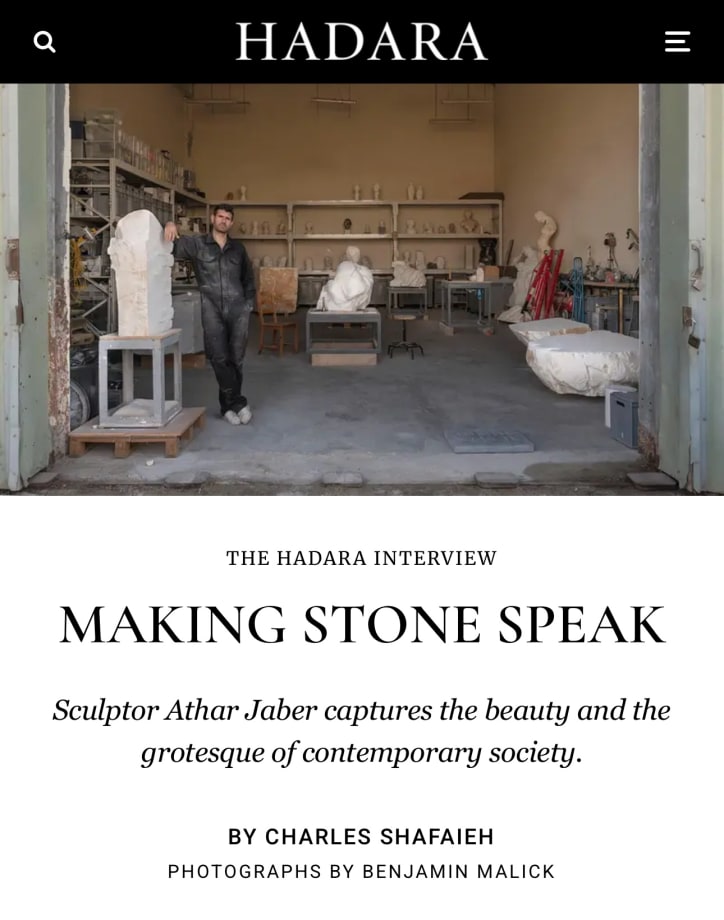 MAKING STONE SPEAK, Sculptor Athar Jaber captures the beauty and the grotesque of contemporary society.