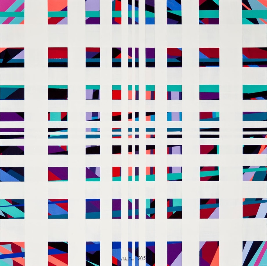 Mouteea Murad, Trial No. 112, 2015, Acrylic on Canvas, 100 x 100 cm