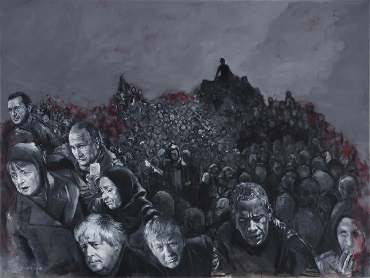 Abdalla Al Omari, Yarmouk, 2016, Acrylic on canvas, 143 x 190 cm