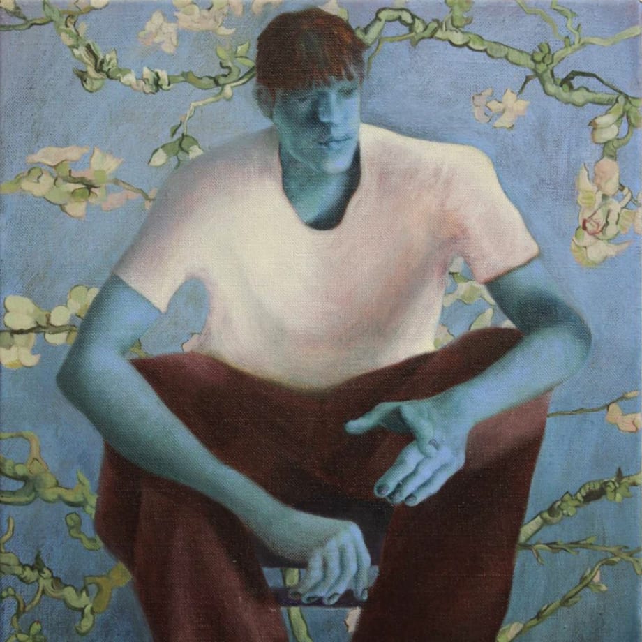 Blue Almond Room 2024 (detail) - oil on linen, 15.7 x 10.6 in | 40 x 27 cm