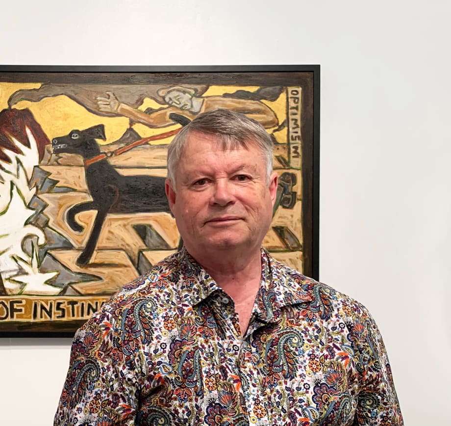 Nigel Brown as his exhibition opening