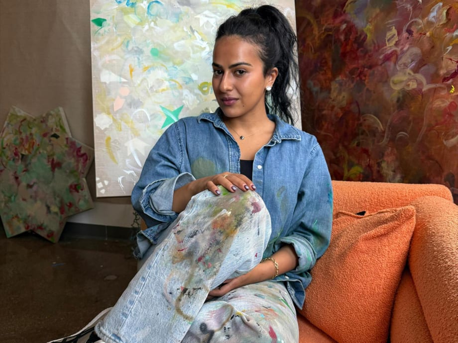 Latifa Alajlan in her studio in New York