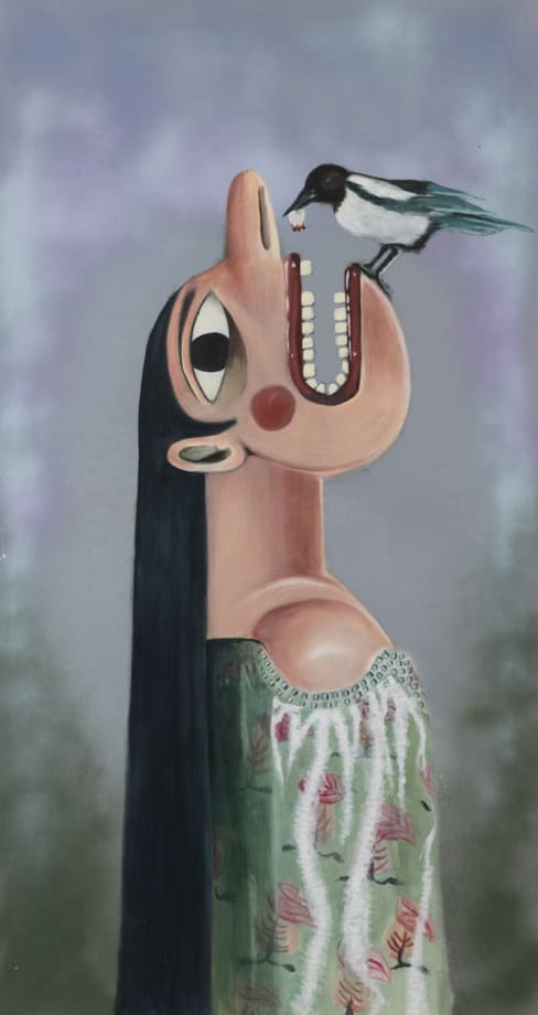 Sugar Teeth, 2025 Acrylic on canvas 140 x 75 cm