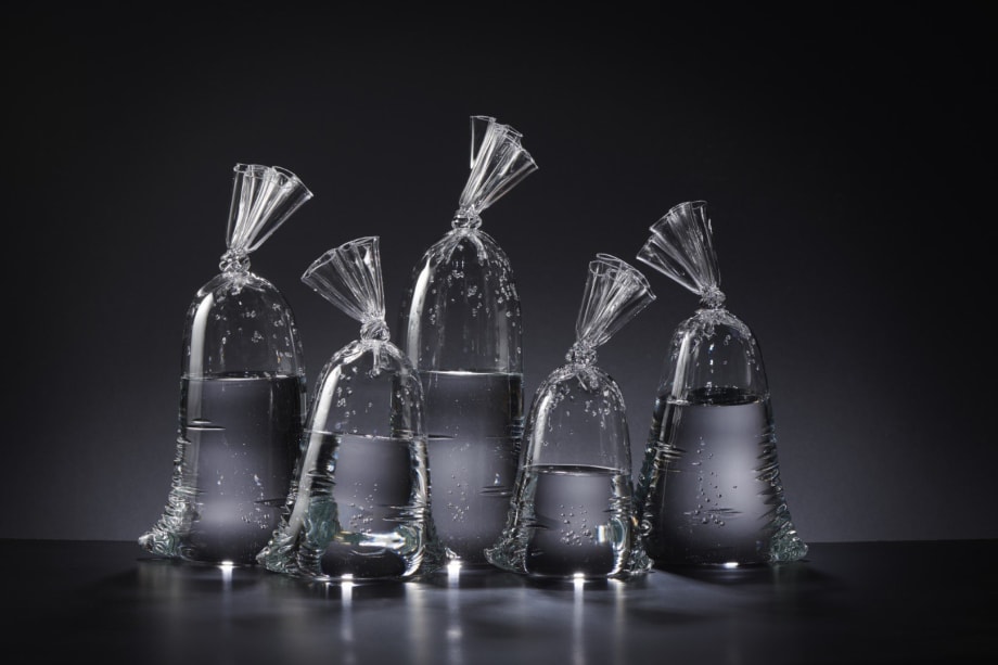 Dylan Martinez "Water Bag" glass sculptures