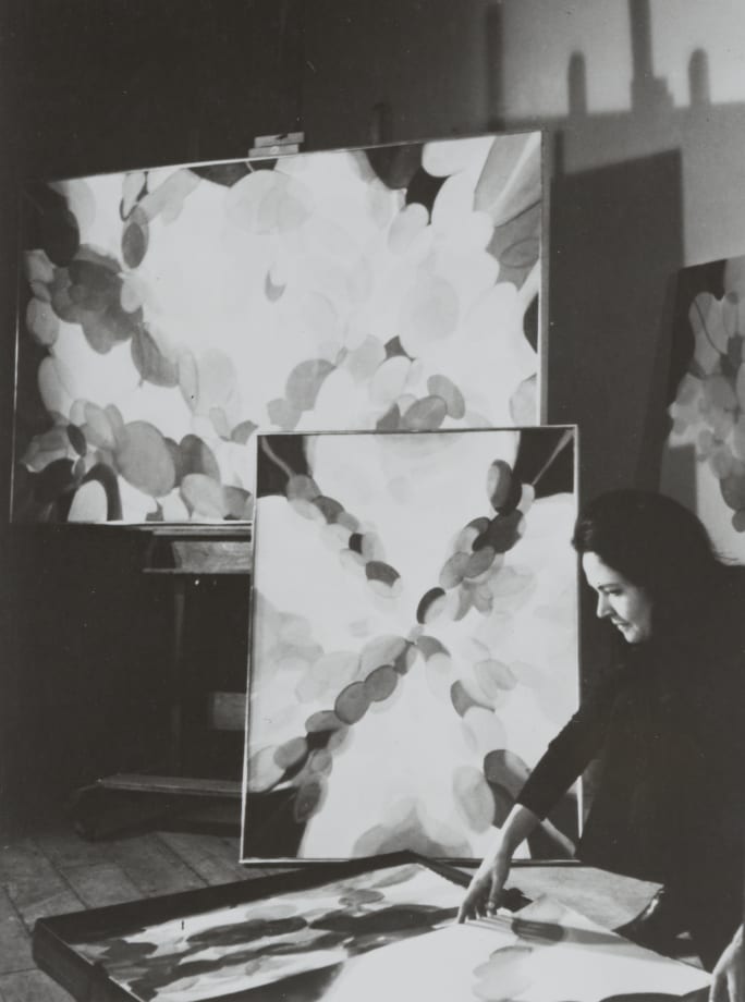 Alice Baber in her studio, 1972. Photo: Richard Galef.