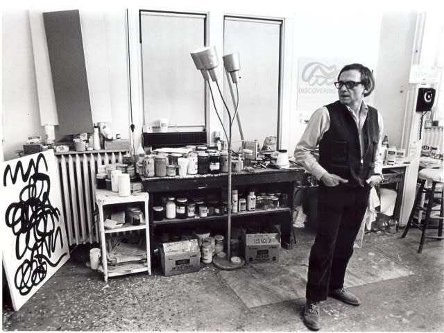Raymond Hendler in his Minneapolis studio, 1970s