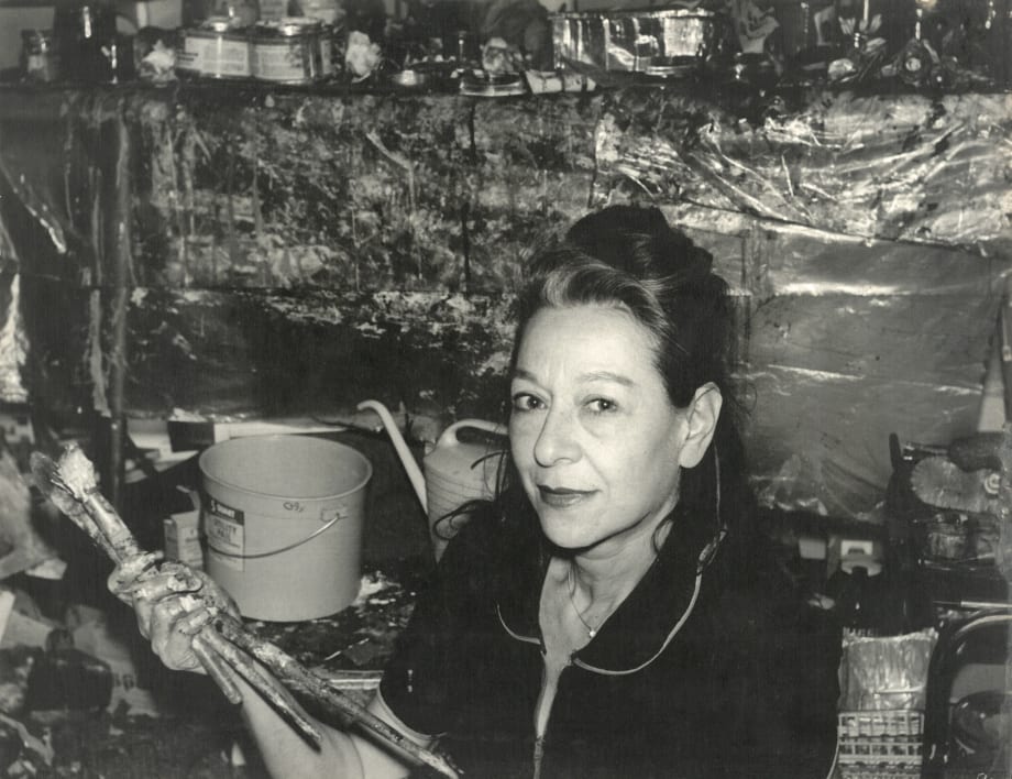 Libbie Mark in her studio, c. 1959. Inv. no. ARCHJM–002. Libbie Mark Provincetown Fund Collection. ©Dena (Dinah Rubinstein)