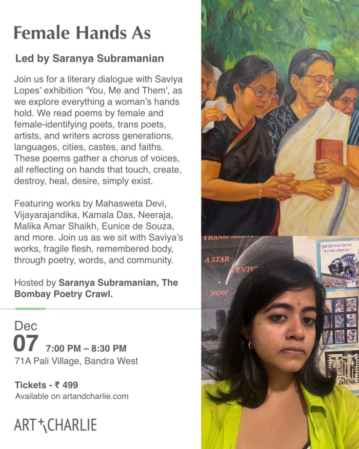 Female Hands As, A poetry reading by Saranya S