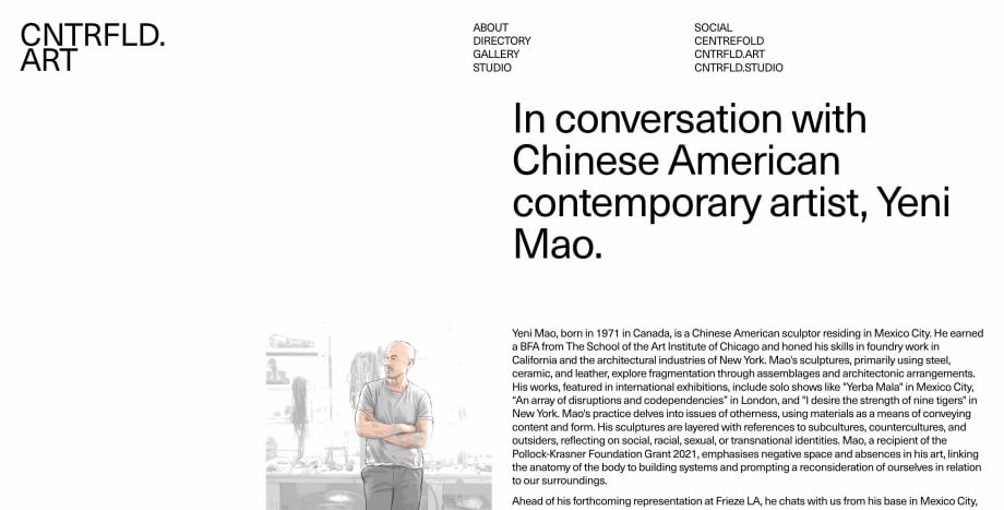 Yeni Mao features on CNTRFLD.ART