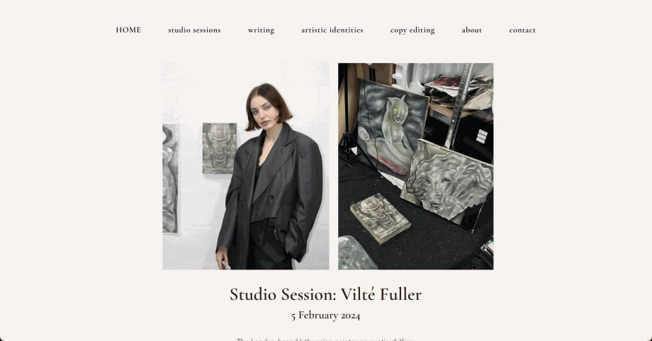 Studio Session: Viltė Fuller by Kitty Gurnos-Davies