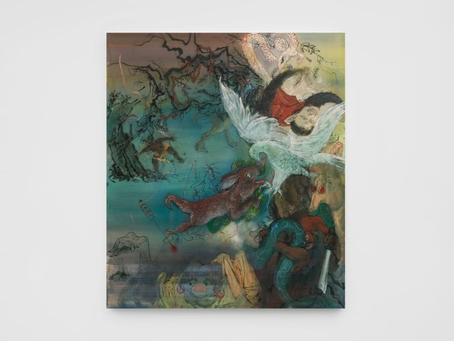 Yi Liu, Searching the Mountains, 2024, Oil and acrylic on canvas, 150 x 130 cm