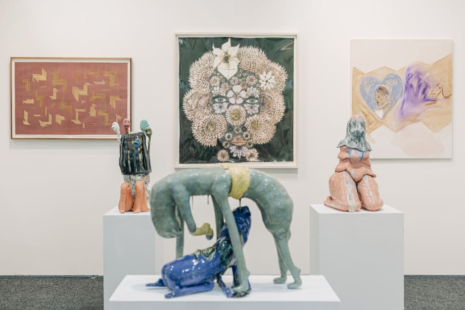 Faye Wei Wei, “(it rained in my dreams last night this morning the streets are dry) the moon balloon of new york city,” 2022, oil on canvas, 12 x 10 inches