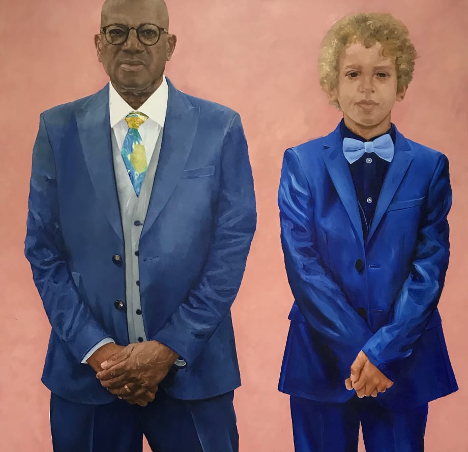 Eugene Palmer, 'Self Portrait with Grandchild'. Oil on canvas, 172 cm x 176 cm