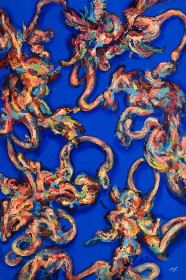 Ahmad Kasha Untitled, 2023 Acrylic, oil, and mixed media on canvas 210 x 140 cm 82 3/4 x 55 in