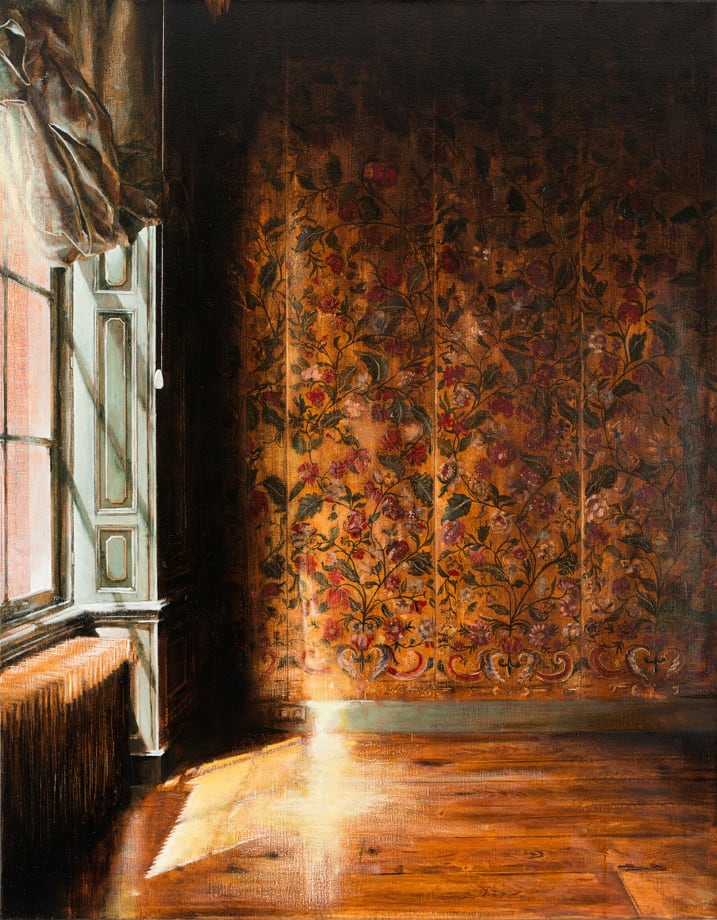 Mara van Laaren - Goudleerbehang, 2019 - Olieverf op doek - 102 x 80 cm