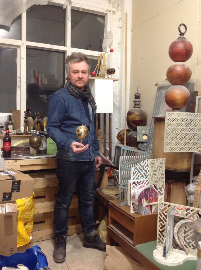 Artist, Tim Ellis, in his studio.