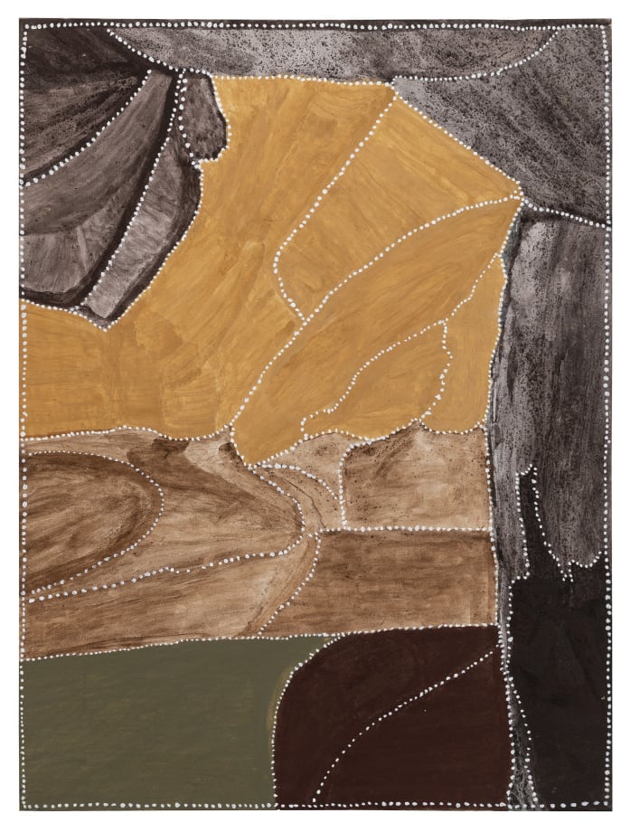 Churchill Cann, 'Moorliji', 2014, natural ochre on canvas, 120cm x 90cm.
