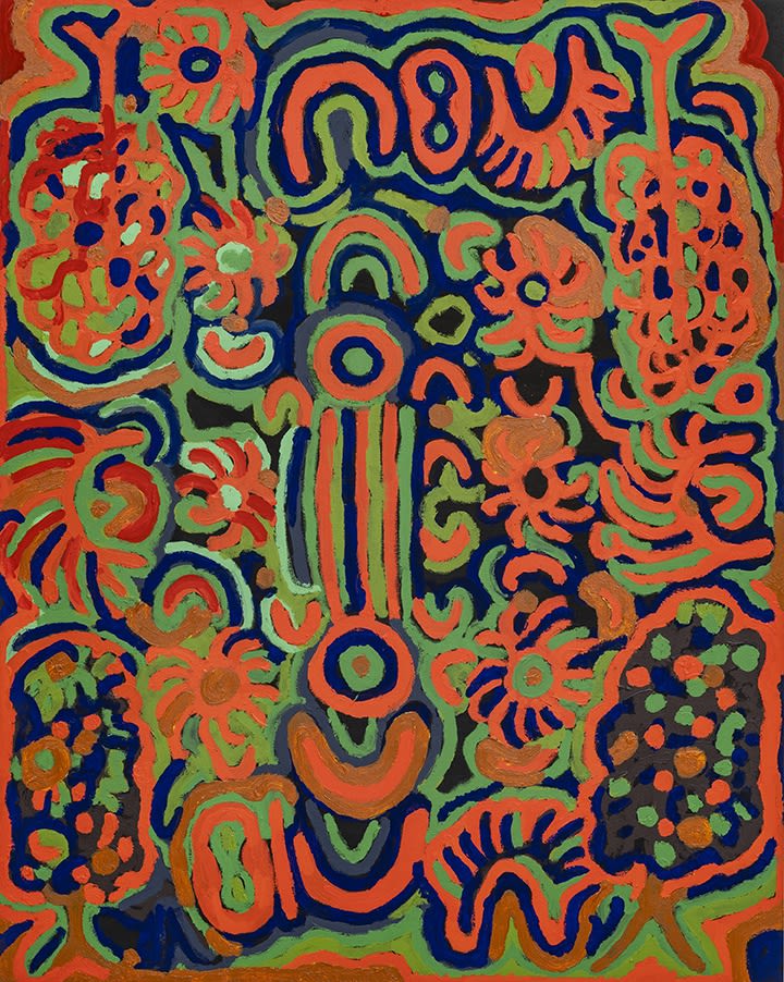 Judy Napangardi Martin, 'Minamina Dreaming - Minamina Jukurrpa', 2021, Acrylic on linen, 150cm x 120cm.