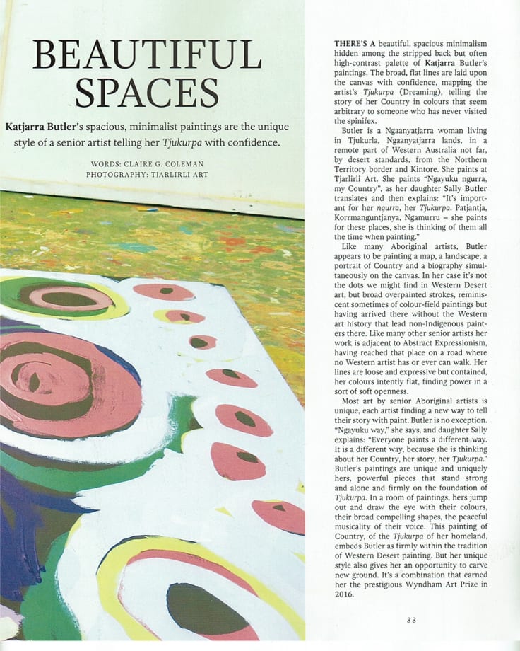 Art Collector, Artist Katjarra Butler feature