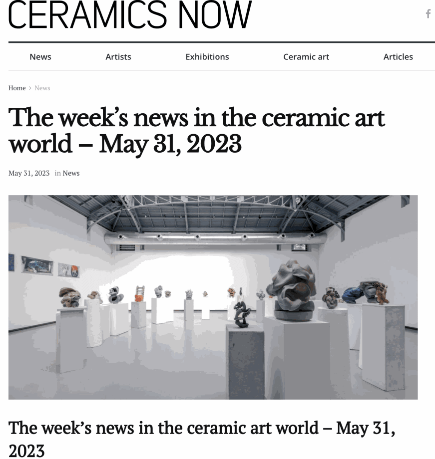 Ceramics Now, The week’s news in the ceramic art world, featuring 'Also Rises' by Tom Norris