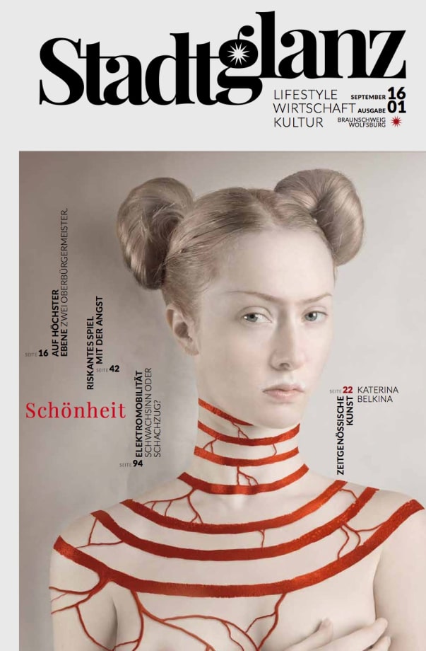 Cover Stadtglanz Magazine, Artwork "For Kahlo. White" by Katerina Belkina