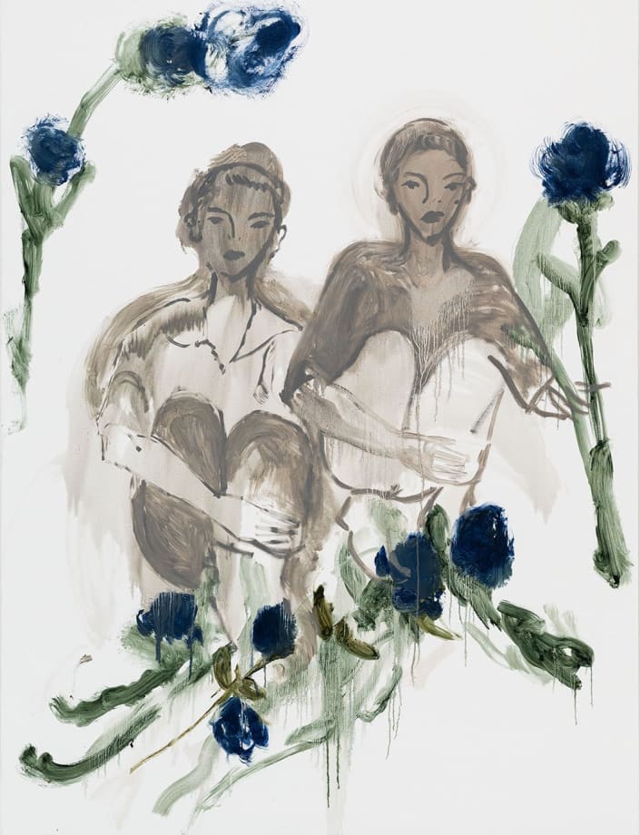 Faye Wei Wei, Orchids flourished out of reach or for some reason not to be touched, 2020, Oil on canvas, 182 x 138 cm