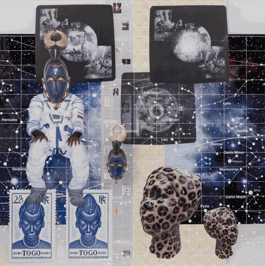 Tavares Strachan, Self Portrait: Loyalty to the Past (Blue Guro Mask), 2023. Photo by Miho Suzuki.