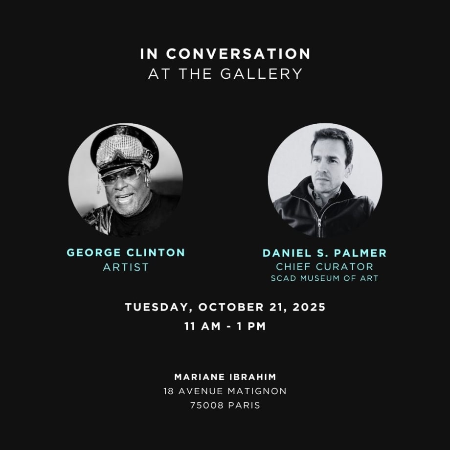 George Clinton and Daniel S. Palmer in conversation at the gallery