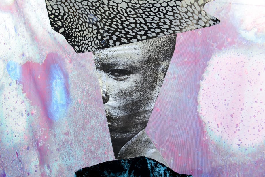 Raphaël Barontini, Bug Jargal - The Blue Hercules, 2019. Courtesy of the artist and Mariane Ibrahim