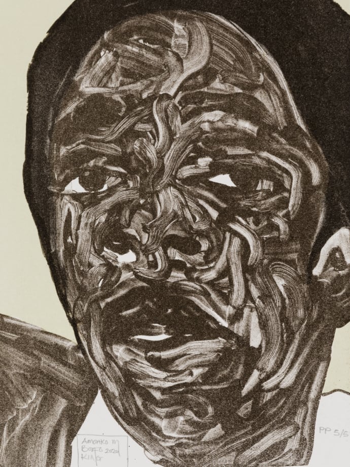 Amoako Boafo, Limestone, 2020. Detail. Courtesy of the artist and Mariane Ibrahim.