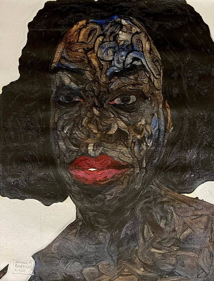 Amoako Boafo, White Sleeveless, 2021, Courtesy of Mariane Ibrahim.