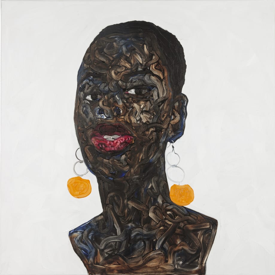 Amoako Boafo, Cadmium Yellow Pebble Earrings, 2022. Courtesy of Mariane Ibrahim