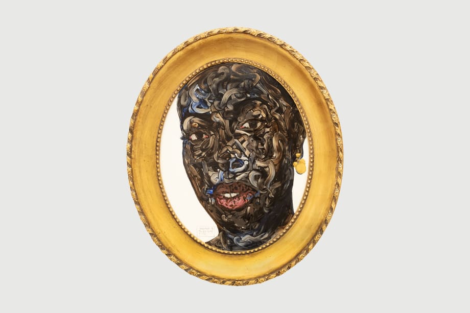 Amoako Boafo, Phase V - GOLD EARRING, 2024. Courtesy of the artist and Mariane Ibrahim