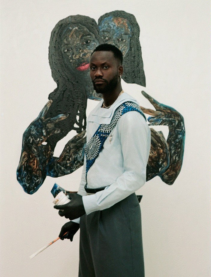 Portrait of Amoako Boafo photographed by Kenny Germé