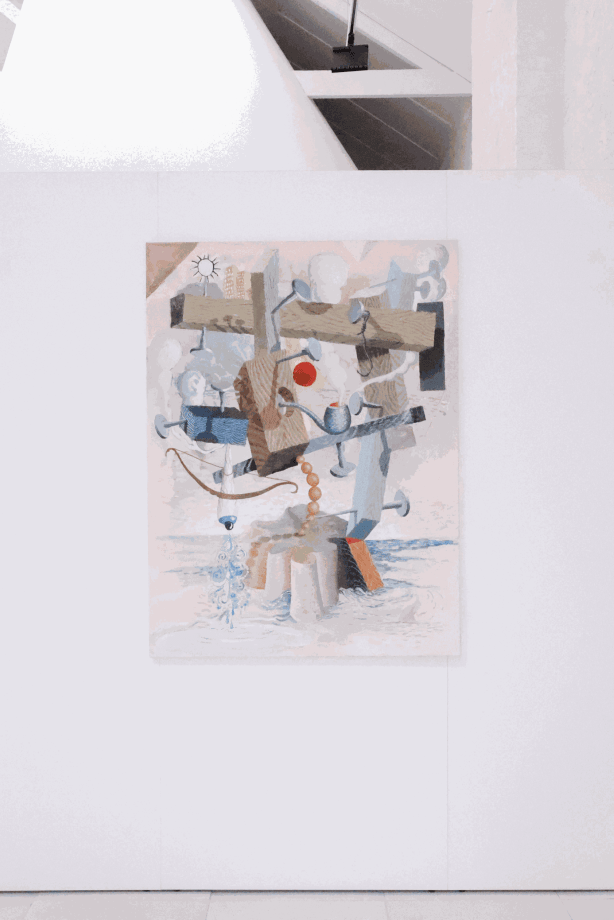 Installation image: Crying Bowdrill, 2022, Oil on Canvas, 140cm x 105cm