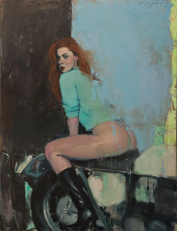Biker Girl | 2017 | Oil on canvas | 132 x 102 cm (52 x 40 in)