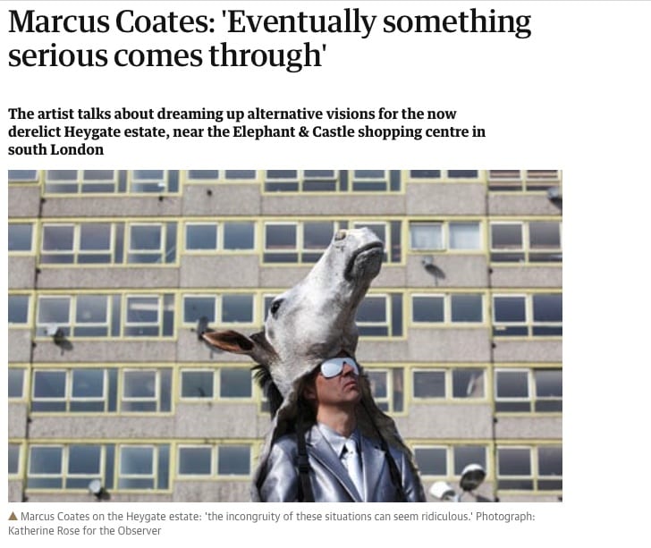 Marcus Coates: 'Eventually something serious comes through'