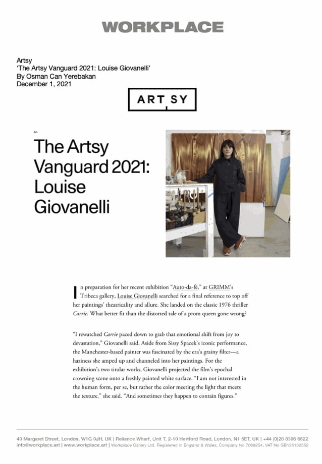 The Artsy Vanguard 2021: Louise Giovanelli