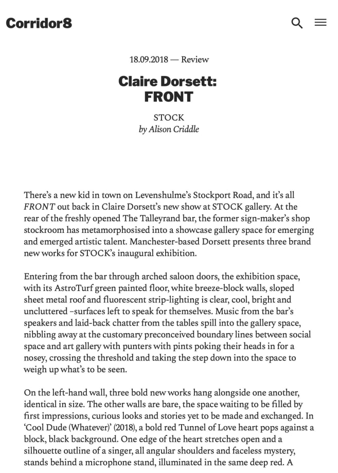 Review: Claire Dorsett: FRONT