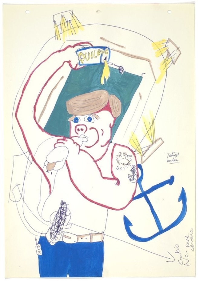 Verdult, Dick The Odyssey Of Boca Juniors And River Plate (4), 2008 Drawing in ballpoint and gouache on paper 45,5 cm x 32 cm (AG.DV.08.5431)