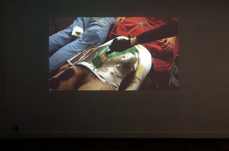 Leidy Churchman, Painting Treatments, 2010, two channel video installation