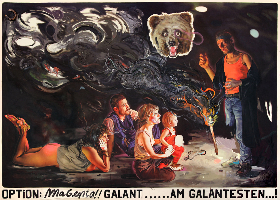 Operation Magenta, 2013 oil on canvas, horseshoe  249 x 349 cm Photo courtesy of Tim Van Laere Gallery