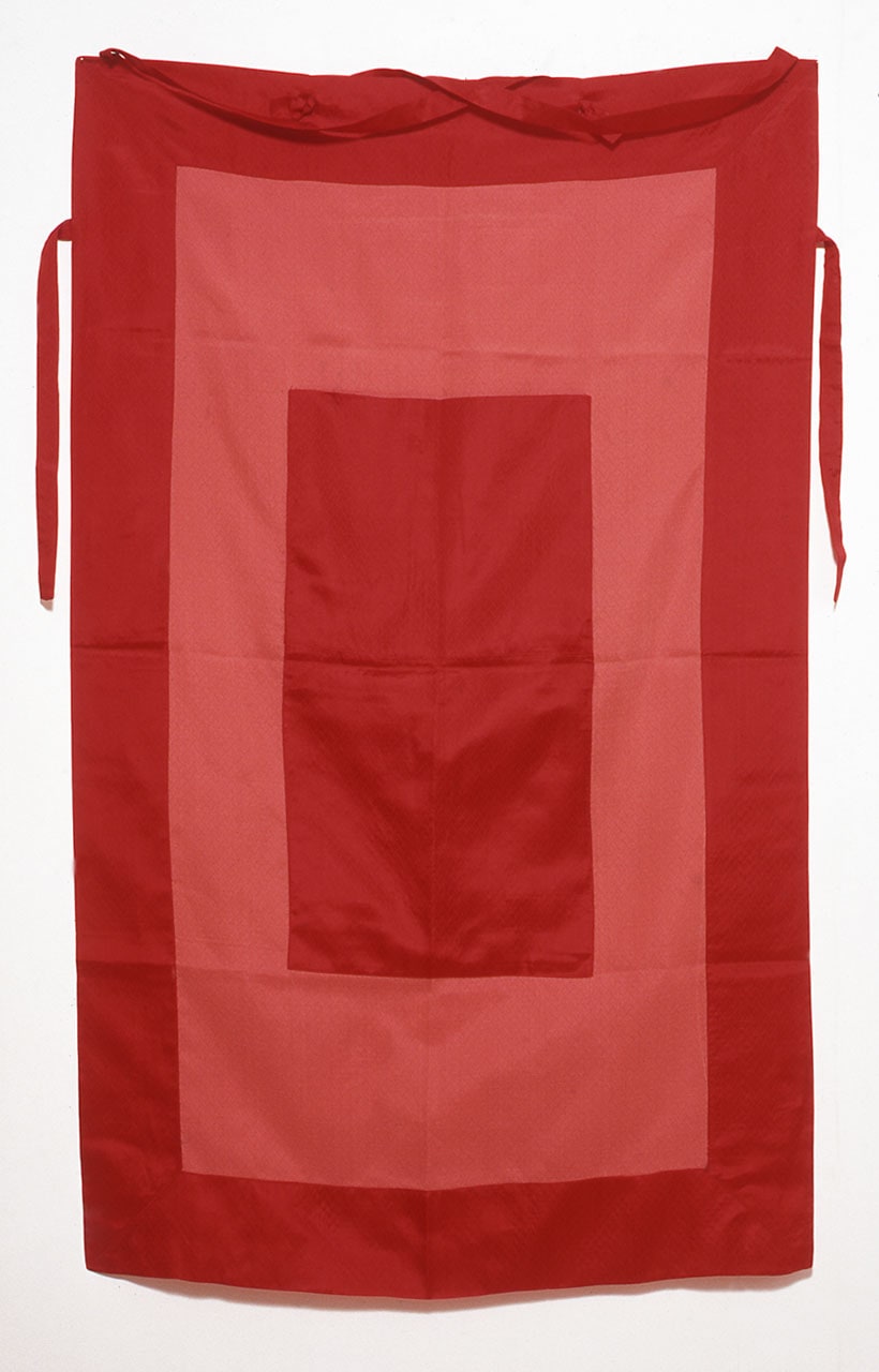 Red Silk With Linen Backup Personal Panel, 1999