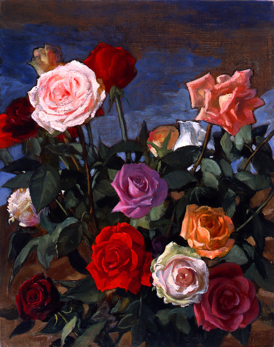 Rosebush, 2003  signed and dated  oil on canvas  61.5 x 52.0 x 2.5 cm 24 3/16 x 20 7/16 x 0 15/16 in.