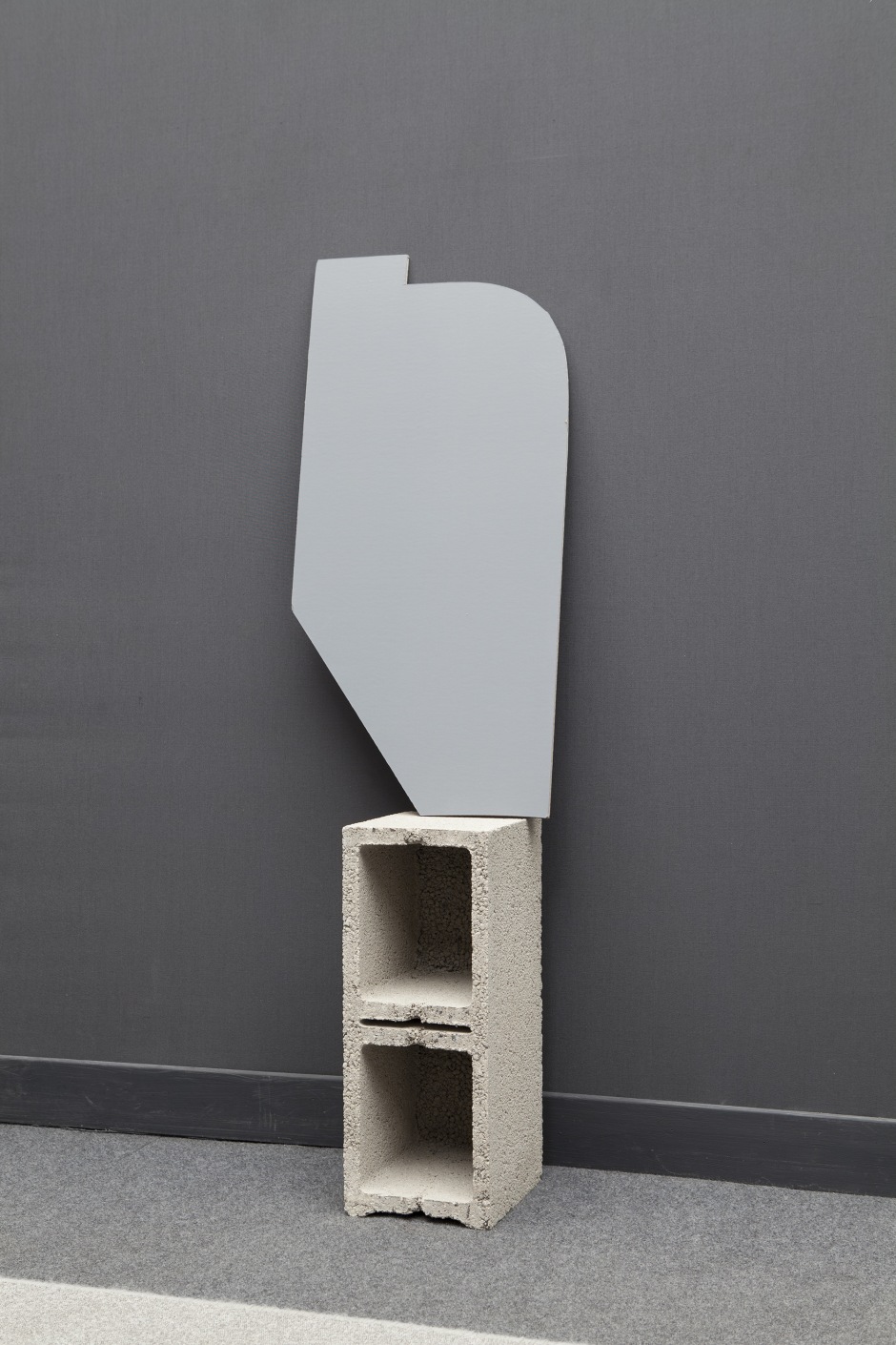 Counter Forms, 2014  painted cardboard with cinderblocks  dimensions variable