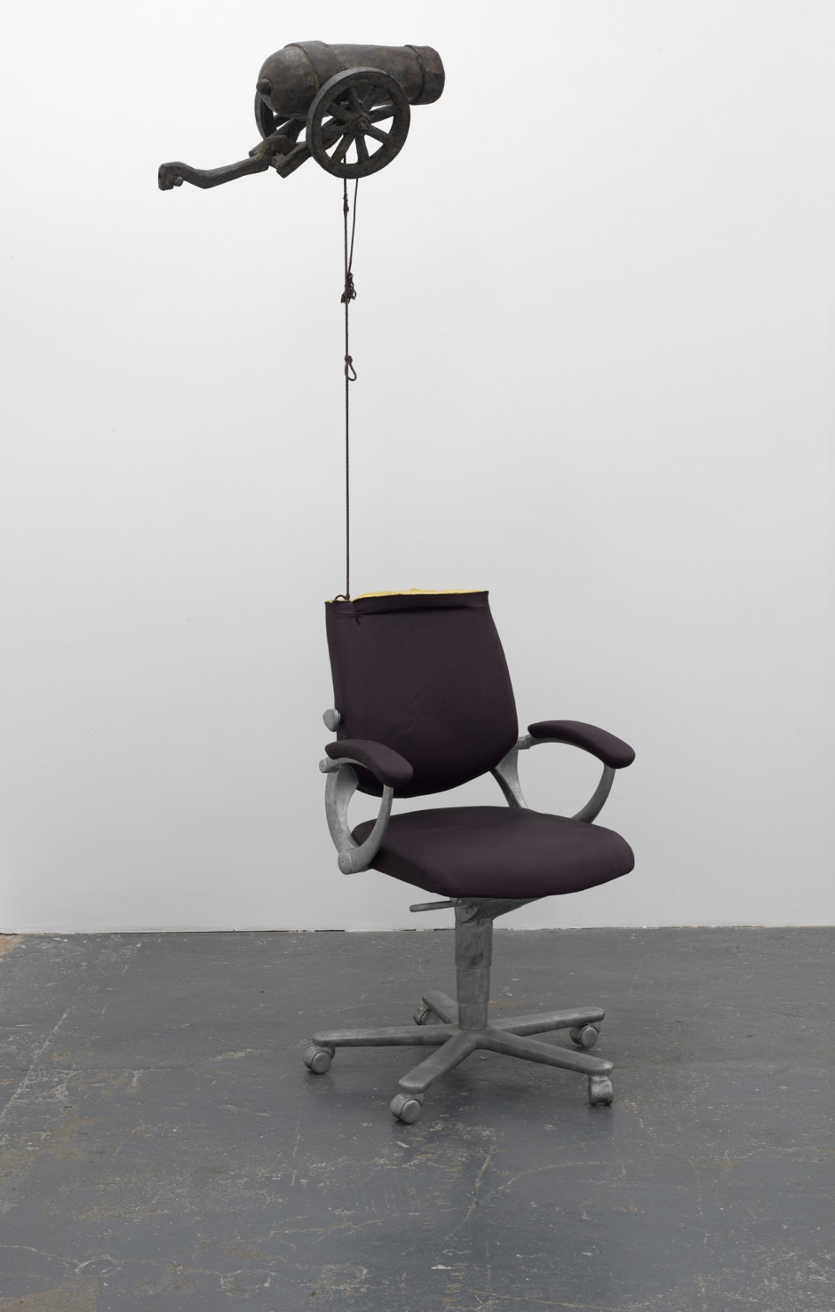 A thing called gearbox, 2004  cast aluminium, acrylic paint, iron rod, string, copper  231.0 x 68.0 x 67.5 cm 91 x 26 3/4 x 26 5/8 in.